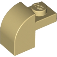 Lego kostka (kostička) 2x1x1 1/3 zakulacená nahoře, béžová (6411329, 609105, 4125227, 4241127, 4273526)